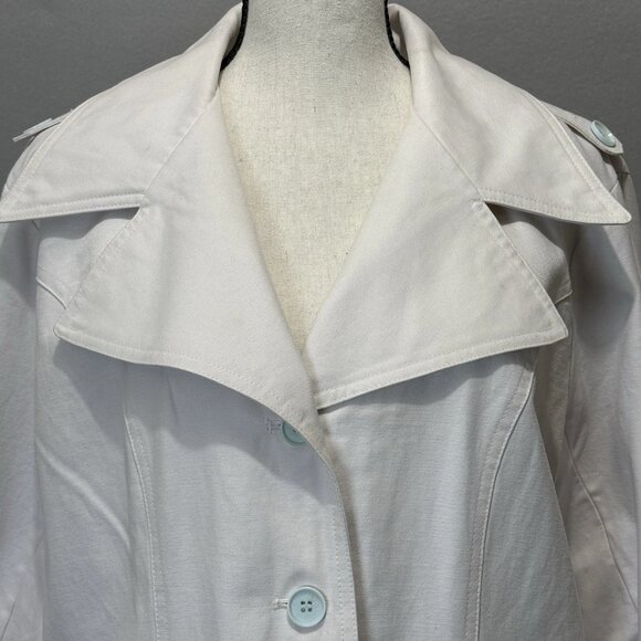 Towne Collection By London Fog Women's L Trench Coat Ivory Floral Lining Jacket - Picture 5 of 12